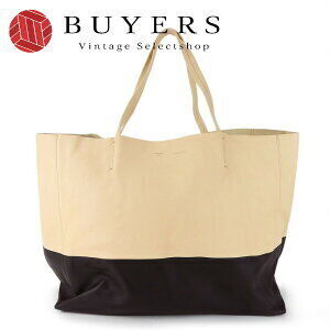 Celine Horizontal Cabas Tote Bag Beige Tan Black two tone shoulder bags